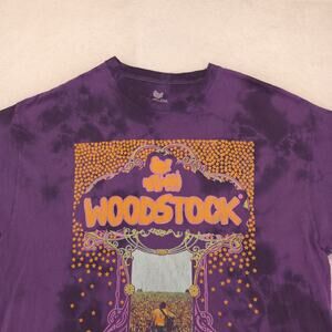 Woodstock 1969 Short Sleeve Crew Neck Graphic Shirt Womens Size XL Tie Dye